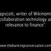 Don Tapscott, author of Wikinomics, on mass collaboration technology and its relevance to finance